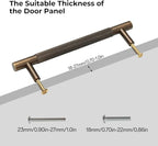 Solid Brass Cabinet Pulls, Knurled Cabinet Pull, Antique Brass Drawer Handles for Bathroom, Bedroom, Kitchen (2, 5.12inch/130mm)