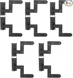 Renovators Supply Manufacturing - Heavy-Duty Black Wrought Iron Shutter Lift Off Pintle Hinges Colonial Pin Reversible for Doors, Window and Shutters with Hardware 6 1/2 Inches, Pack of 5 Pairs