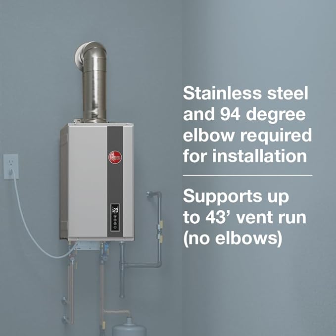 Rheem RTG-95DVELN-3 High Efficiency Non-Condensing Indoor Tankless Natural Gas Water Heater, 9.5 GPM with WiFi