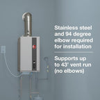 Rheem RTG-84DVLP-3 High Efficiency Non-Condensing Indoor Tankless Liquid Propane Water Heater, 8.4 GPM