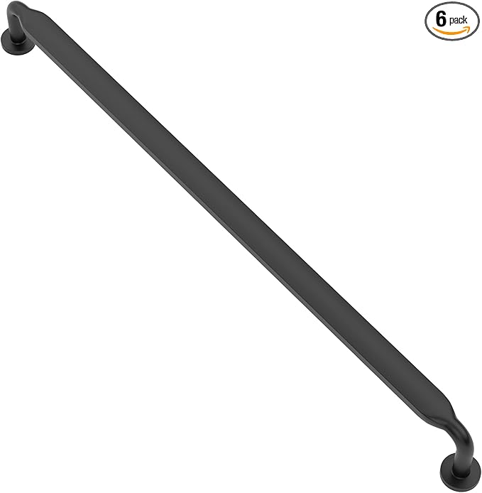 Alzassbg 6 Pack Matt Black Cabinet Handles, 10 Inch(254mm) Hole Centers Arch Modern Cabinet Pulls Kitchen Cabinets Hardware for Cabinets and Drawers AL3503MB