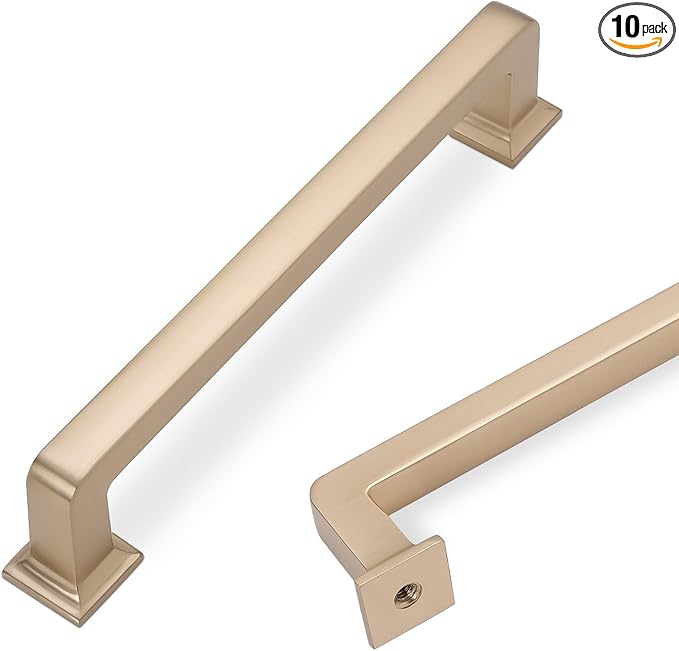 COTYKILEY 10 Pack 5 Inch(128mm) Champagne Bronze Cabinet Handles Champagne Kitchen Cabinet Pulls Cabinet Door Handles Kitchen Cabinet Hardware Cupboard Drawer Pulls Dresser Handles