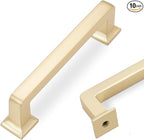 COTYKILEY10 Pack 3.75 Inch(96mm) Brushed Brass Kitchen Cabinet Handles Gold Cabinet Pulls Cabinet Kitchen Cabinet Hardware