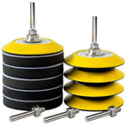 S SATC 3 Inch Hook and Loop Sanding Pad for Sanding Disc with 1/4 Inches Drill Sanding Attachment and Foam Sanding Pads for Polish Wood Metal Glass, 5 Packs