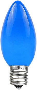 Novelty Lights Ceramic Christmas Replacement Bulbs - Outdoor Individual Bulbs for Events, Holiday Parties, Patios, and More - C7/E12 Candelabra Base, 5 Watt Lights (Blue, 25 Pack)