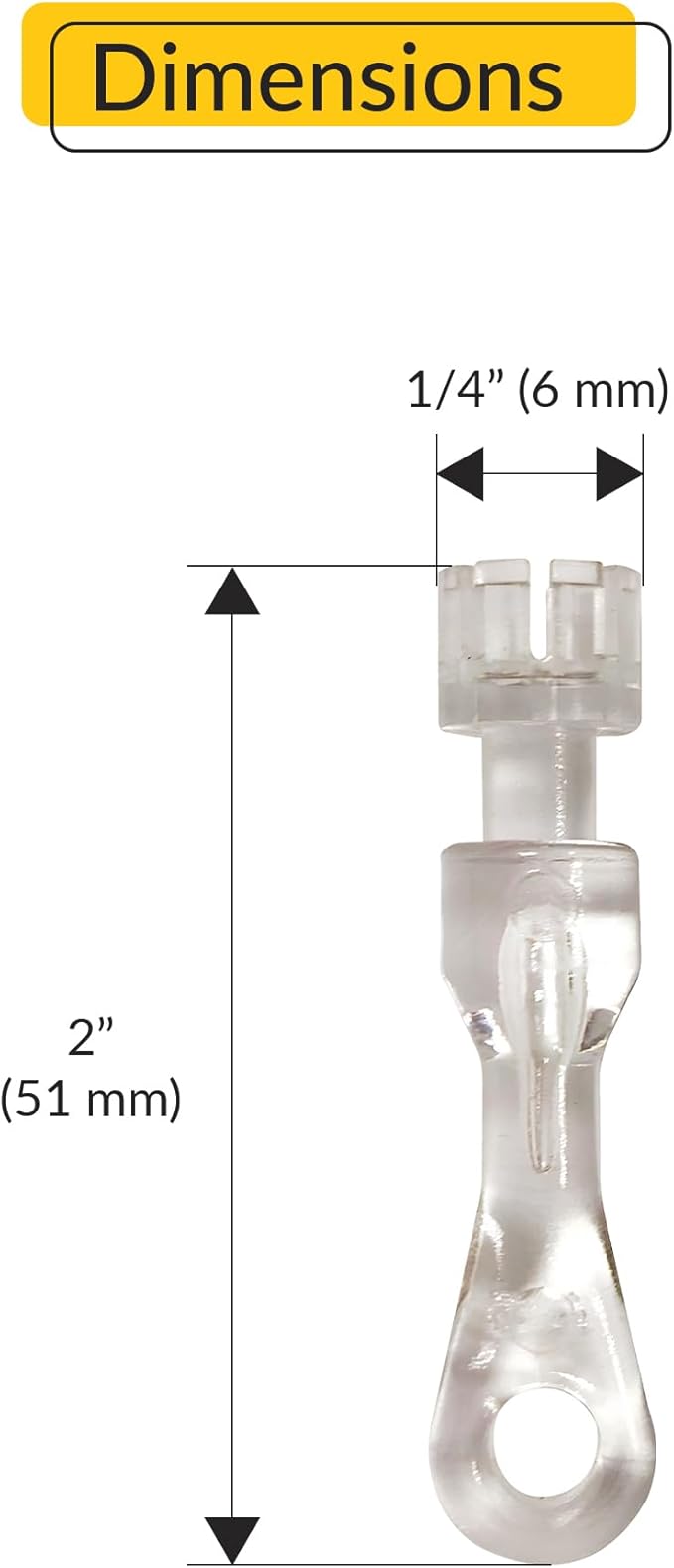 Brixwell Tilter Stem for Cordless 2" Faux Wood Blinds, Clear Finish, Plastic Material, Window Hardware Replacement for Cordless Blind Parts, 2" Length, 1/4" Width, Pack of 2