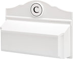 Whitehall Custom Wall Mount Mailbox Package - Mail Box with Monogram, Sand Cast Aluminum, Classic Design White Personalized in Black