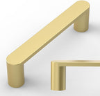Amerdeco 10 Pack ZH0005MGP Brushed Gold 3.75 Inch(96mm) Hole Centers Kitchen Cabinet Pulls Hardware Modern Kitchen Handles for Cabinets Cupboard Handles Drawer Pulls