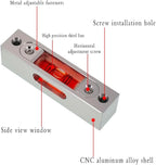 Bar type high-precision level, high-precision aluminum alloy metal adjustable level, bubble square bar type luminous magnetic multi specification ruler (66x15x17mm)