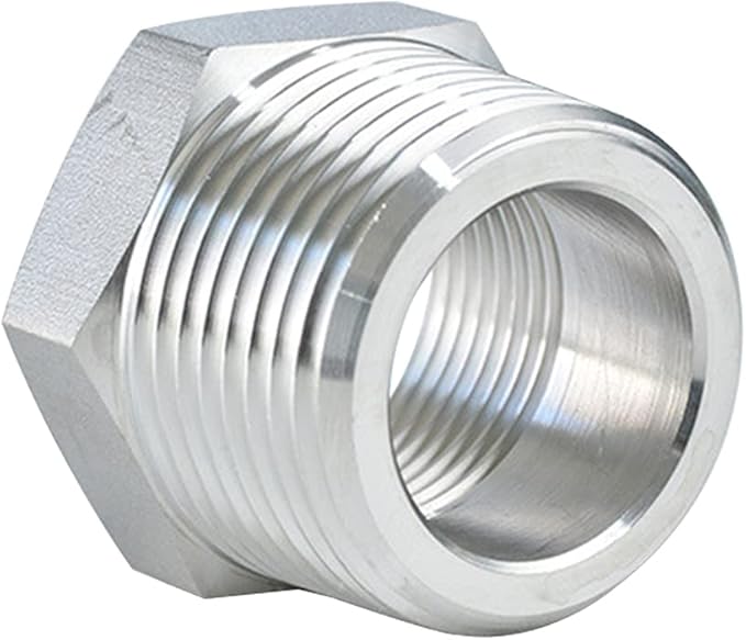 Joywayus Stainless Steel Hex Head Bushing Reducer Pipe Fitting 3/4 NPT Male × 3/8 NPT Female (Pack of 2)