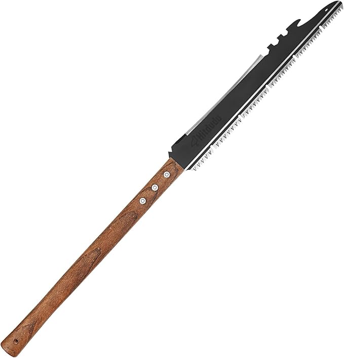Hand Saw, Multifunction Camping Saw Outdoor Tools Long Saw with Machete for Bushcraft, Trees Cutting, Outdoor Hunting, Garden Work, Survival, Yard Work, XL Teeth Edition (Black)