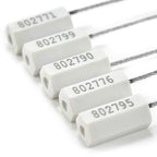 2000 pcs Pull-Tite Steel Wire Security Cable Seals Numbered Metal Truck Padlock Anti-Tamper Shipping Tags-Straps for Trailer (White)