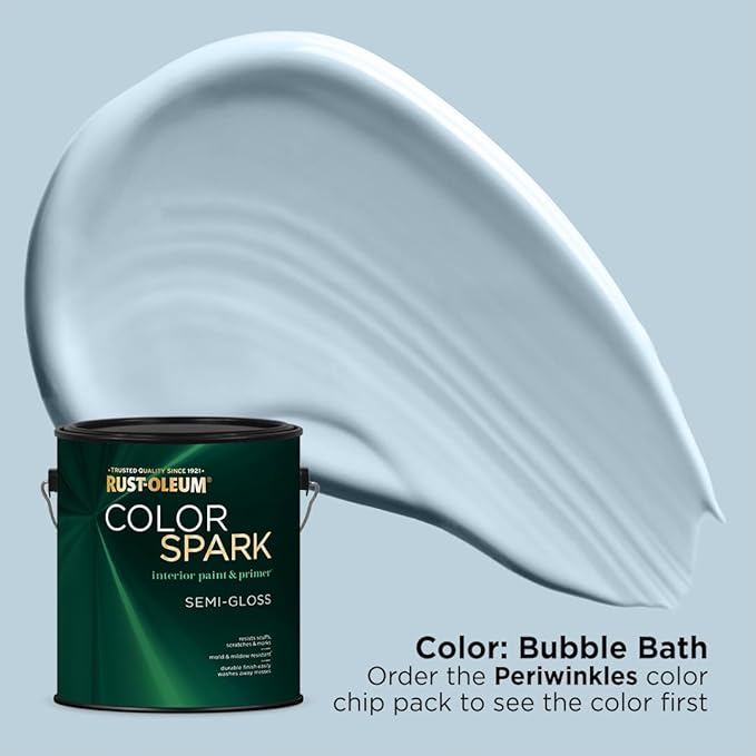 Rust-Oleum Color Spark Interior Paint and Primer in One, Semi-Gloss, Bubble Bath, 1 Gallon