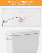 Hibbent 2 Pack Universal Side Mount Toilet Handle Angle-Mount Adjustable Trip Lever Tank Flush Lever Replacement Handle with 2 Pieces Stainless Steel Flapper Chains for Most Side Mount Toilets-Chrome