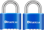 2 Pack disecu 4 Digit Combination Lock, Heavy Duty Outdoor Waterproof Padlock for School Gym Locker, Fence, Gate, Storage Unit, Toolbox (Blue)
