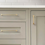 Goo-Ki 6 Pack Brushed Brass Cabinet Handle Drawer Pulls, 12.6 Inch(320mm) c-c Solid Zinc Alloy Modern Bar Pull Kitchen Hardware for Closet Dresser Wardrobe Cupboard Furniture