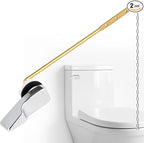 iFealClear Universal Metal Toilet Handle Replacement, Front Mount Toilet Flush Trip Lever Compatible with American Standard/Mansfield/TOTO/Kohler Toilets, Stainless Steel Flapper Chain, Chrome