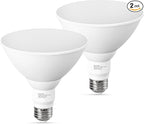 PAR38 LED Outdoor Flood Light Bulbs, 100W Equivalent, 1050LM, 5000K Daylight White, 13W Dimmable, Waterproof LED Floodlight for Driveway Patio Garage, E26 Base, 15,000 Hrs, 2 Pack