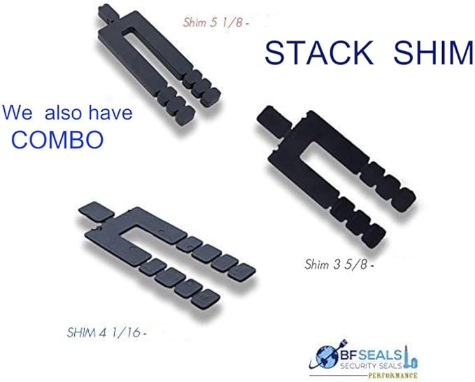 Stack Shim Combo # 2, 416 Pcs., Diferent Sizes, Black Color, Made in USA, Levelers for Windows and Doors, Flat, Spacer, Stackshim, Free and Quick Delivery from USA, BFSEALS