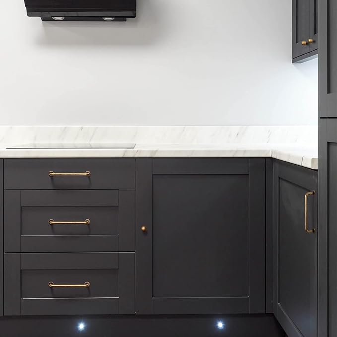 Goo-Ki 6 Pack Antique Brass Cabinet Pulls Drawer Handles, 3" c-c Vintage Bronze Retro Brass Bar Pull Handle Solid Zinc Alloy Kitchen Hardware for Cupboard