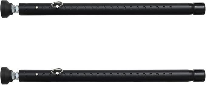 2pcs Sliding Door Security Bar, Adjustable Window Security Locks with Rubber Tips 17-50inch, Patio Door Security Lock Black for Home Apartment, Black