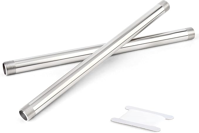 TAISHER 2PCS Stainless Steel Pipe Fittings, 1" NPT Male x 1" NPT Male Threaded, 16" Length Nipple Cast Pipe