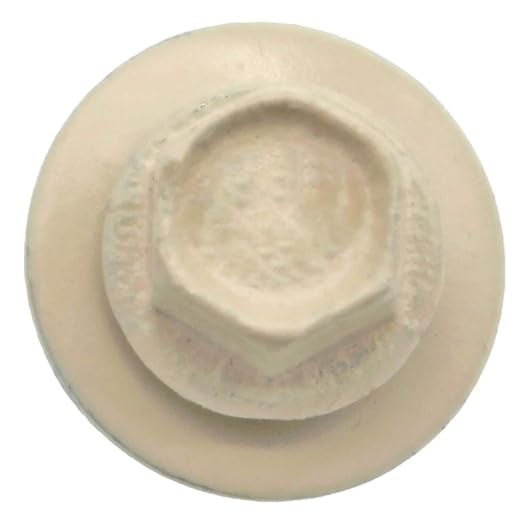 #14 Metal ROOFING SCREWS: (250) Screws x 1-1/2" IVORY Hex Head Sheet Metal Roof Screw. Self starting/tapping metal to woodsheet metal siding screws with EPDM washer. for corrugated roofing