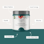 Country Chic All-in-One Chalk Paint for Furniture, Cabinets, Home Decor, Eco-Friendly, Matte Finish, Built-In Primer & Top Coat for Wood, Metal - Aurora (Teal Blue) - Pint 16 oz (475 ml)