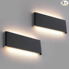 11"Modern LED vanity light,15W Dimmable 5 CCT (3000K-6500K) Adjustable Wall Lamp,Up and Down Wall Lighting,Indoor Wall Sconce for Bedroom,Staircase,Hallway,Dressing Table, 2Pack（Black）