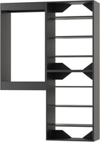 Modular Closet, 49" Wide Closet Organizer With Towers, Wall-Mounted Wardrobe Organizer Kit For Bedroom, Black