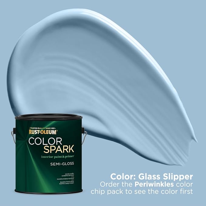 Rust-Oleum Color Spark Interior Paint and Primer in One, Semi-Gloss, Glass Slipper, 1 Gallon