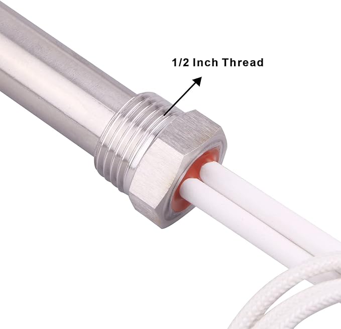 DERNORD Immersion Cartridge Heater 120V 1000W Hot Rod Heating Element Replacement 1/2 Inch Thread