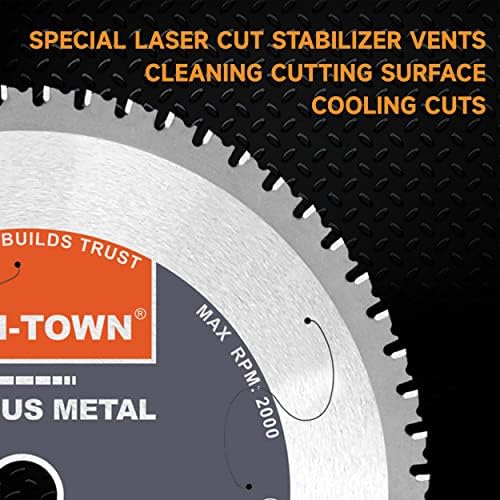 TWIN-TOWN 12-Inch 60 Teeth Steel and Ferrous Metal Cermet Saw Blade with 1-Inch Arbor