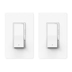 ThunderWay Digital Dimmer Light Switch, Single Pole/3-Way LED Slide Dimmer, for 300W Dimmable LED/CFL Lights and 700W Incandescent/Halogen, Wall Plate Included, 2 Pack, Matte White