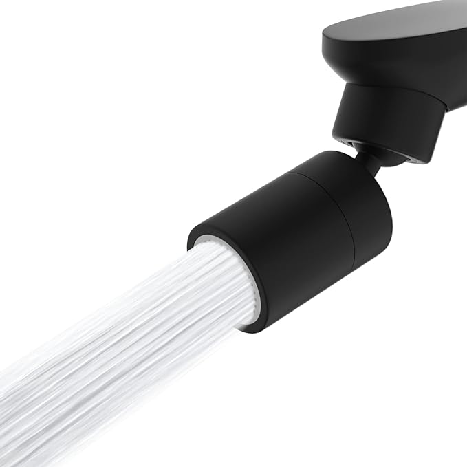 Hibbent Dual-function Female Faucet Aerator, NSF/ANSI/CAN 61 Certified Rotate Kitchen Sink Aerator Sprayer CUPC Certification 360° Swivel Sink Sprayer Attachment-55/64"-27UNS Female Thread-Matte Black