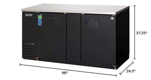 Everest EBB69-24 Back Bar Cooler Cabinet 2 Solid Doors, 115v, NSF - 20 cu. ft.