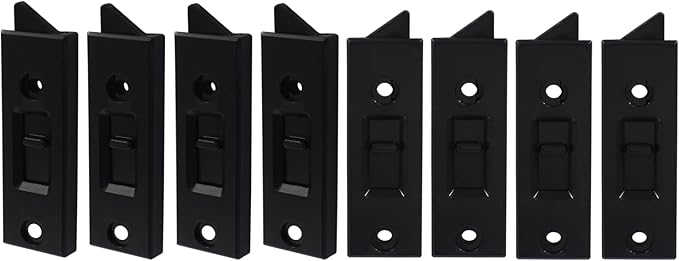 Window Latch Locks Replacement Window Parts and Hardware, Plastic Spring Loaded Sliding Window Tilt Latch for Home Window Accessories, Pack of 8 (Black)