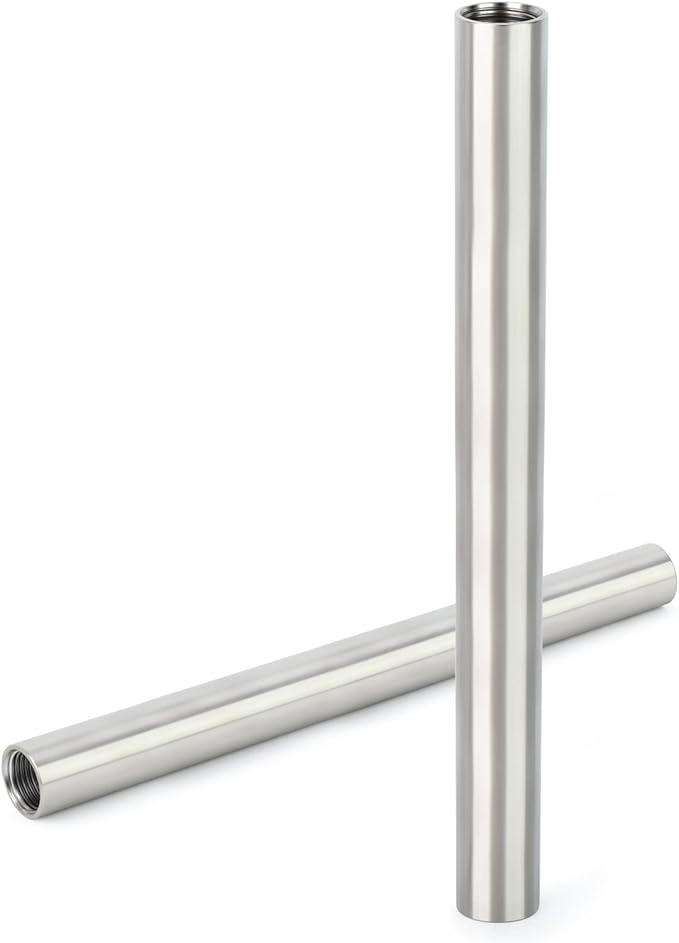 TAISHER 2PCS Stainless Steel Pipe Fittings, 1/4" NPT x 1/4" NPT Female Threaded, 12" Length Nipple Cast Pipe