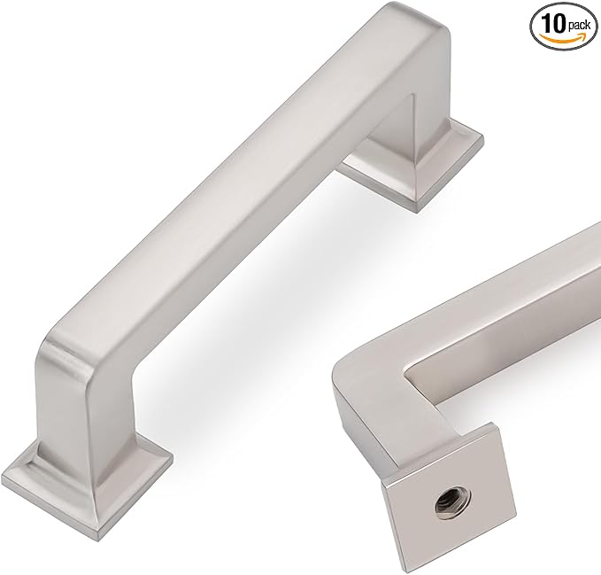 COTYKILEY 10 Pack 3 Inch(76mm) Brushed Satin Nickel Cabinet Handles Kitchen Cabinet Pulls Cabinet Door Handles Kitchen Cabinet Hardware Cupboard Drawer Pulls Dresser Handles