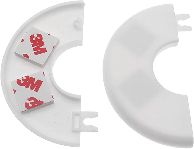 2 Pack Wall Split Flange ABS Round Escutcheon Plate for 1-1/3"/ 33mm Diameter Pipe Faucet Decoration Accessories (White)