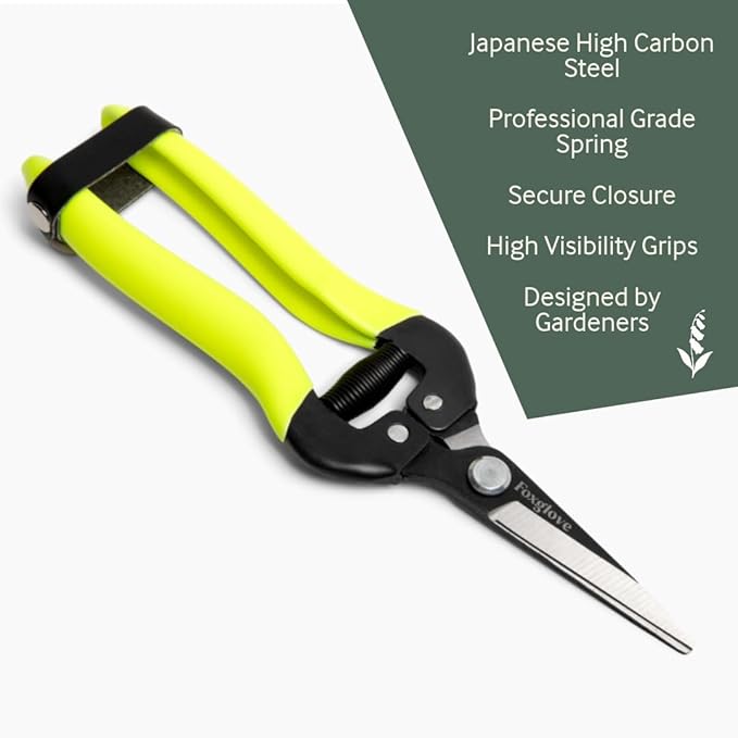 Foxglove Garden Scissors – Professional Pruning Shears for Gardening, Ultra-Sharp Garden Shears with Japanese SK5 Steel Blades, Ergonomic Gardening Shears & Garden Clippers for Flowers and Plants