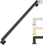 15 Inch Cabinet Handles Matte Black - 6 Pack Long Kitchen Hardware Pulls for Cabinets and Wardrobes