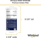 Whirlpool 10" x 4.5" Premium Carbon Water Filter WHKF-WHWCBB, NSF Certified 5 Micron Reduces Chlorine and Sediment, 6-Month Life, Large Capacity Replacement Cartridge Fits Most Home Filter Housings