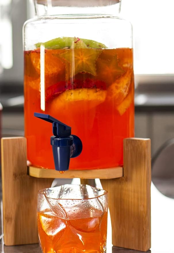 Replacement Cooler Faucet Water Bottle Jug, BPA-Free Plastic Spigot Spout Water Beverage Lever Pour Dispenser Valve, Crock Tap (2 Blue)