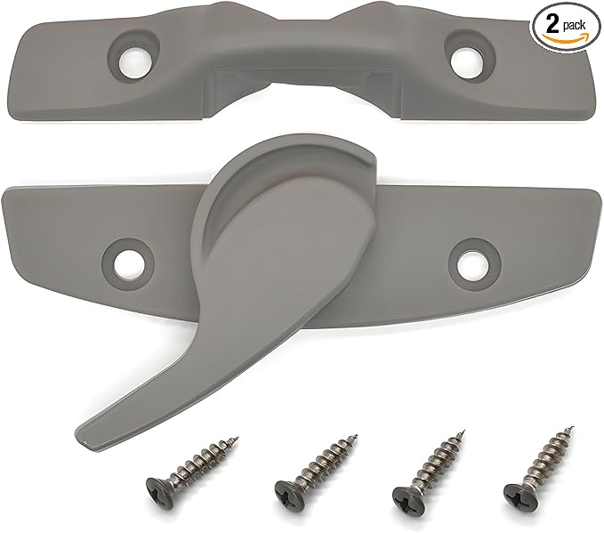 Window Sash Lock & Latch and Keeper Replacement for Andersen 200 Series Narroline and 400 Series Tilt-Wash Double-Hung Windows 1968 to Present (2 Pack, Stone Color)