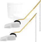 Hygie Rinse 2PACK Universal Metal Toilet Handle Replacement Kit Side Mount Compatible with American Standard/Mansfield/Gerber Toilet, Toilet Tank Flusher Lever with Flapper Chain, White