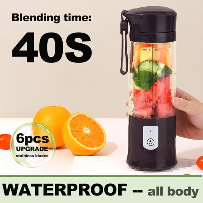 Personal Blender for Shakes and Smoothies, Portable Blender, Mini Small Juice Mixer machine for Kitchen, Office, Gym, 4000mAh (Pink)