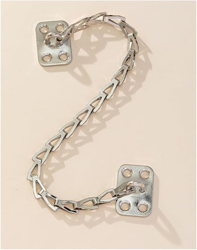 ZYAMY Window Restrictor 12 Inch Long Window Opening Door Chain Silver Restrictor Window Opening Cross Frame Chain for Large Boxes Furniture Covers