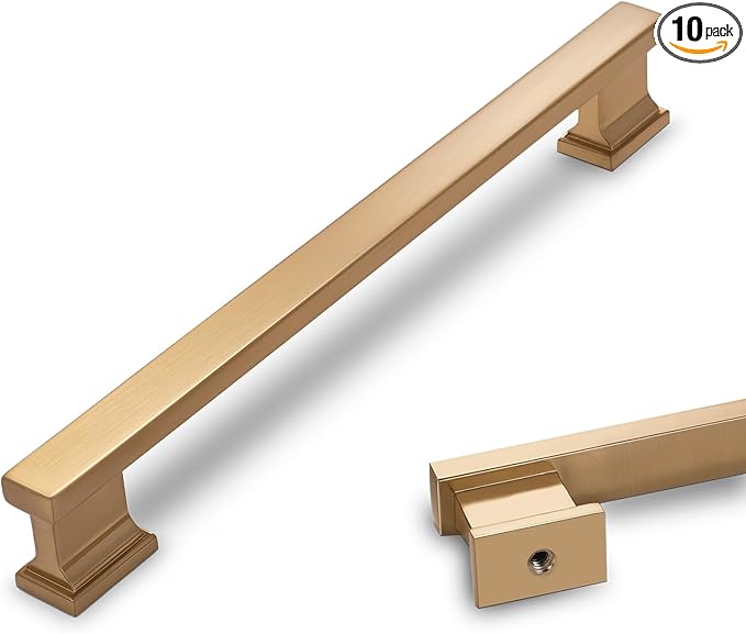 COTYKILEY 10 Pack 7.5 Inch(192mm) Champagne Copper Cabinet Handles Gold Kitchen Cabinet Pulls Cabinet Door Handles Kitchen Cabinet Hardware