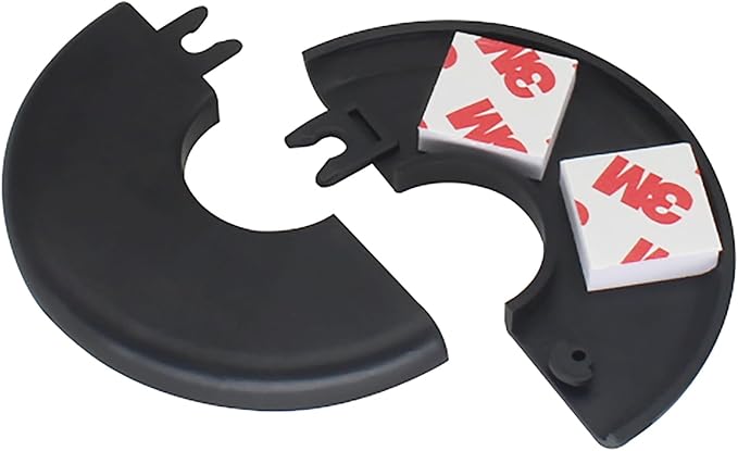 2 Pack Wall Split Flange ABS Round Escutcheon Plate for 1.0"/ 26mm Diameter Pipe Faucet Decoration Accessories (Black)